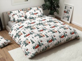 SNOWY HOUSES fehér pamut ágyneműhuzat Ágyneműhuzat mérete: 70 x 90 cm | 140 x 220 cm