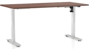 Állítható magasságú asztal OfficeTech A, 160 x 80 cm, fehér alap, dió