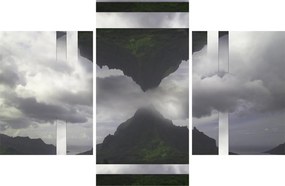Kép - Hegyek Izlandon, geometrikus kollázs (90x60 cm)