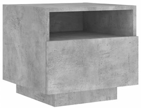 Betonszürke éjjeliszekrény LED-világítással 40 x 39 x 37 cm