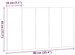világosszürke szövet fejtámla párna 90 cm