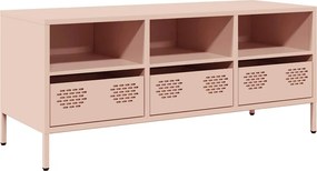 vidaXL rózsaszín hidegen hengerelt acél TV-szekrény 101,5x39x43,5 cm