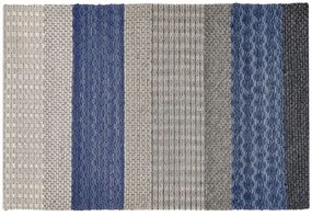 Szürke és kék gyapjúszőnyeg 160 x 220 cm AKKAYA Beliani