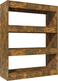 vidaXL füstös tölgy színű fa könyvszekrény/térelválasztó 80x30x103 cm