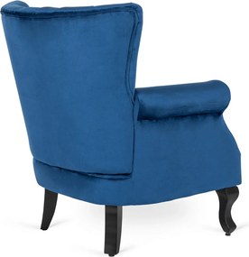 Fotel sötétkék bársony kárpittal – MALLO