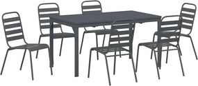 vidaXL Kert étkező szett 7 pcs Antracit Porfestett acél