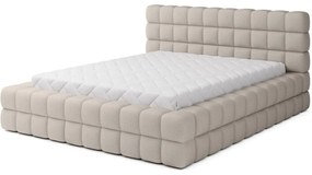 Bézs kárpitozott ágyneműtartós franciaágy ágyráccsal 140x200 cm Dizzle – ELTAP