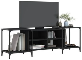 fekete szerelt fa TV-szekrény 153 x 37 x 50 cm