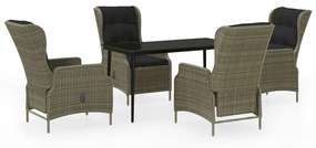 vidaXL 5 részes barna kerti étkezőgarnitúra