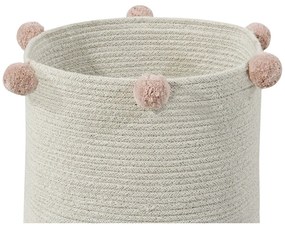 Krémszínű textil játéktároló kosár ø 30x30 cm Bubbly – Lorena Canals