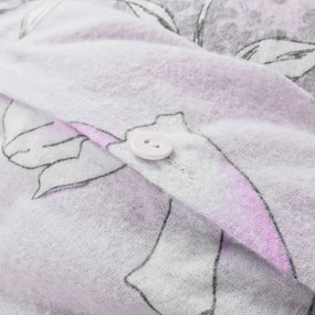 EMI Violet flanel ágyneműhuzat, A standard egyszemélyes ágy szett tartalma: 1x 140x200 + 1x 70x90