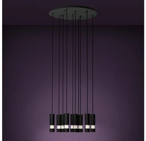 Eglo 39708 - LED Csillár zsinóron BERNABETA 10xGU10/4,6W/230V fekete