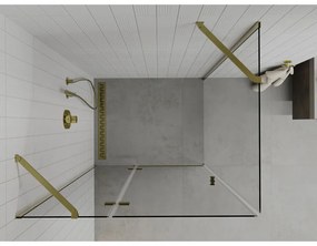Mexen Roma zuhanykabin 70x100cm, 6mm-es üveg, arany profilú átlátszó üveg, 854-070-100-50-00