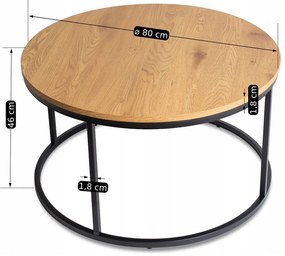 Dohányzóasztal Tölgy Színben. LELLA MAX