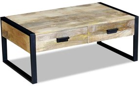 100x60x40 cm tömör mangófa dohányzóasztal 2 fiókkal