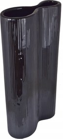 Fekete Kerámia Váza Kicsi 15x7x25,5 cm Elegáns Lakberendezési Kiegészítő