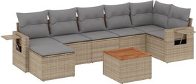 vidaXL 8 részes vegyes bézs polyrattan kerti ülőgarnitúra párnákkal