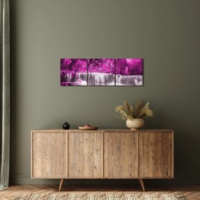 Kép - Vízesés, lila (órával) (90x30 cm)