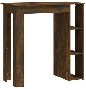 Füstös tölgy színű szerelt fa bárasztal polccal 102x50x103,5 cm