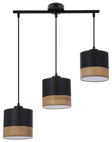 Csillár zsinóron PORTO 3xE27/60W/230V fekete/barna