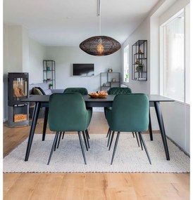 Sötétzöld kárpitozott étkezőfotel szett 2 db-os Harbo – House Nordic