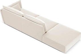 Bézs bársony kanapé, jobb oldali 264 cm Vanda – Mazzini Sofas