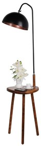 Fekete-barna állólámpa polccal fém búrával (magasság 160 cm) Table – Opviq lights