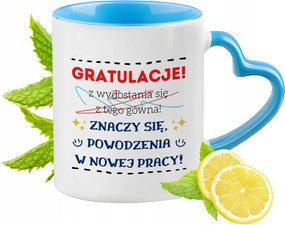 Búcsú a munkától Kék bögre szív alakú füllel Ajándék