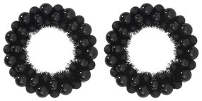 Karácsonyi labda koszorúk 2 pcs Fekete 33 x 33 x 7 cm