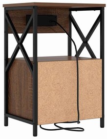 Éjjeliszekrény 2 pcs barna tölgy 40 x 31 x 60 cm Faanyag