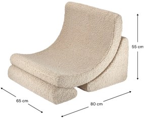 Világosbarna buklé gyerek fotel Moon – Wigiwama