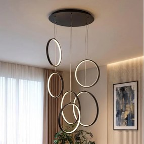 Brilagi - ECHO LED függeszték kábelen, 80 W, 230 V, 4000 K, átm. 50 cm, fekete