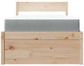 tömör fenyőfa ágy fiókokkal és matraccal 90 x 200 cm