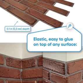 3D PVC falpanel Natúr tégla mintás