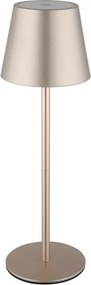 Globo 58488CH-LED VANNIE érintéses, dimmelhető, újratölthető kültéri asztali lámpa, 3W/5V, IP54, 1800mAh, sárgaréz