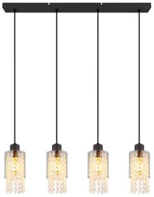 Globo 15799-4H - Csillár zsinóron BACKEY 4xE27/40W/230V fekete