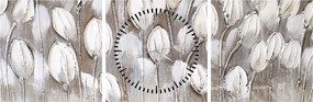 Kép - Strukturált tulipánok (órával) (90x30 cm)