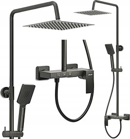 Oszlop Zuhanyszett Falra Szerelhető Ars Black Valvex Fekete