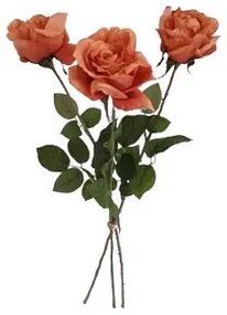 Művirág Rózsa narancs, 74 cm, 3 db, művirág