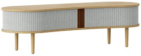 Szürke-natúr színű TV-állvány tölgyfa dekorral 140x40 cm Audacious – UMAGE