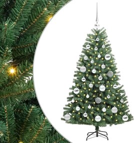 vidaXL Műanyag Hajtogatós Karácsonyfa Zöld 120 cm PVC és fém