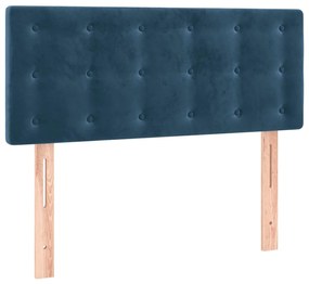 sötétkék bársony LED-es fejtámla 100x5x78/88 cm