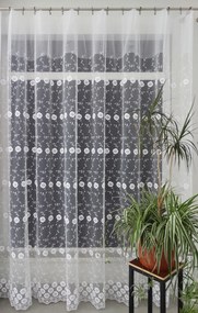 Mg Függöny 41264 hímzőháló Fehér 300x250 szalaggal