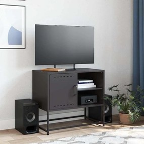 fekete acél TV-szekrény 68 x 39 x 60,5 cm
