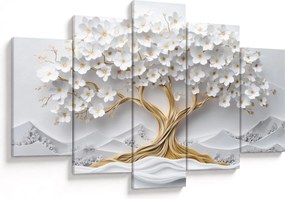 Kép – 3D elegáns életfa virágokkal (150x105 cm)