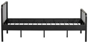 Fekete fém egyszemélyes ágy ágyráccsal 120x200 cm Mees – WOOOD