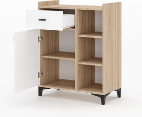 Pidas konyhaszekrény, sonoma tölgy-fehér, 80 cm