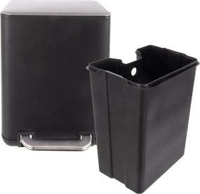 Fekete rozsdamentes acél pedálos szemetes 6 l Black – Orion