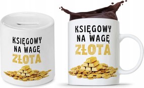 Könyvelői Bögre Persely Szett fényképes nyomtatással