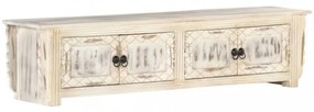 fehér tömör mangófa TV-szekrény 140 x 30 x 35 cm